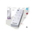 6 Way Surge Protected Power Board With USB Chargers