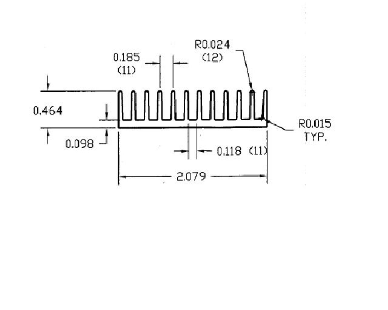 2.079" Wide Extruded Aluminum Heatsink