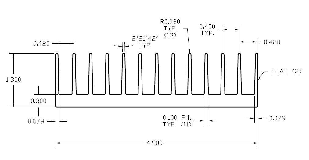 4.900" Wide Extruded Aluminum Heatsink HeatsinkUSA