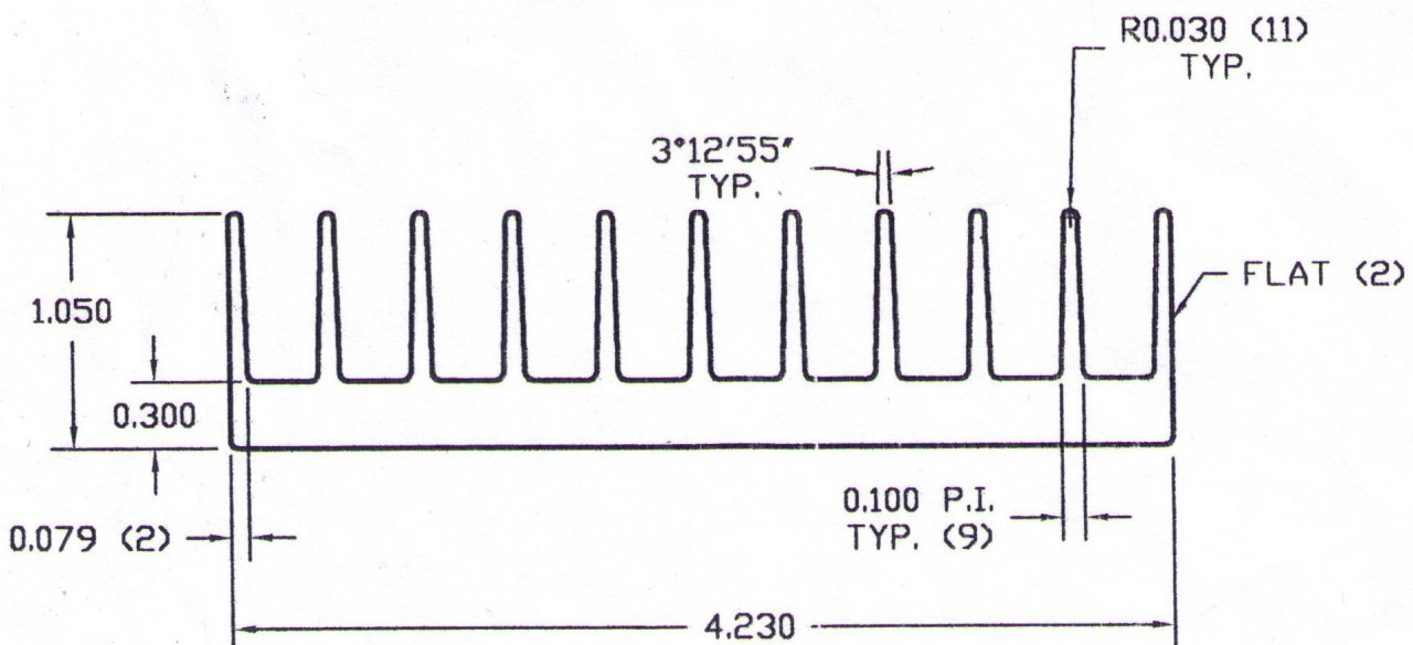 4.230" Wide Extruded Aluminum Heatsink HeatsinkUSA