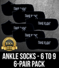 Take Flight Ankle Socks - 6-9 (6 Pack)
