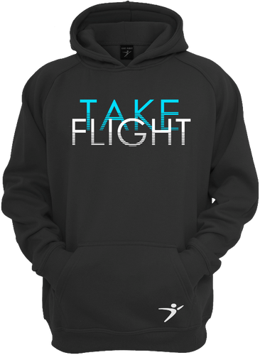 Our Take Flight Hoodie in our black version.