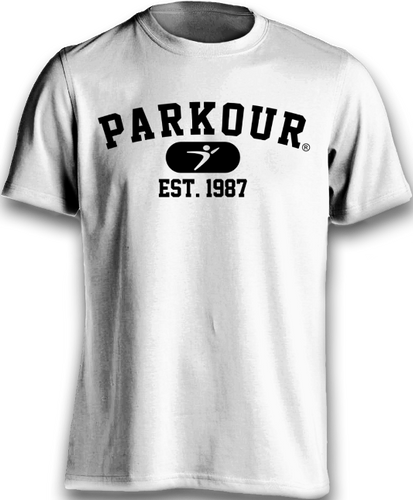 Parkour University Tee - White - XS (Only 1 Available) Parkour University Tee - White - XS (Only 1 Available)