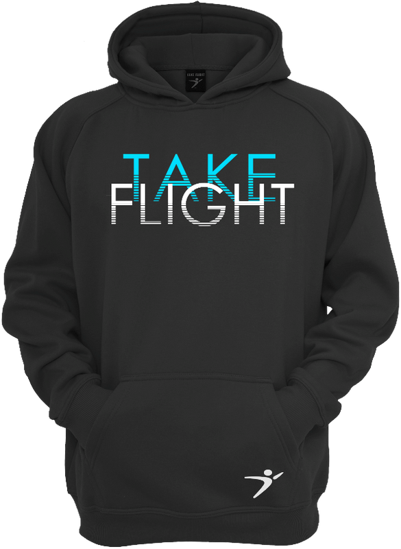 Our Take Flight Hoodie in our black version.