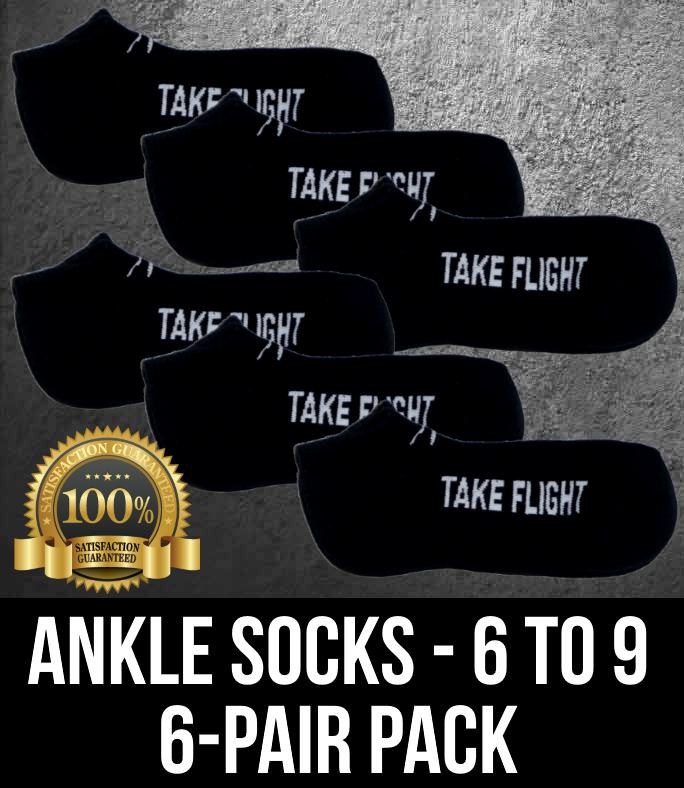 Take Flight Ankle Socks - 6-9 (6 Pack)