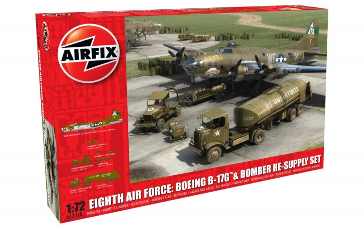 Airfix A12010 Eighth Air Force: Boeing B-17G??û & Bomber Re-supply Set 1:72 Scale Model Kit