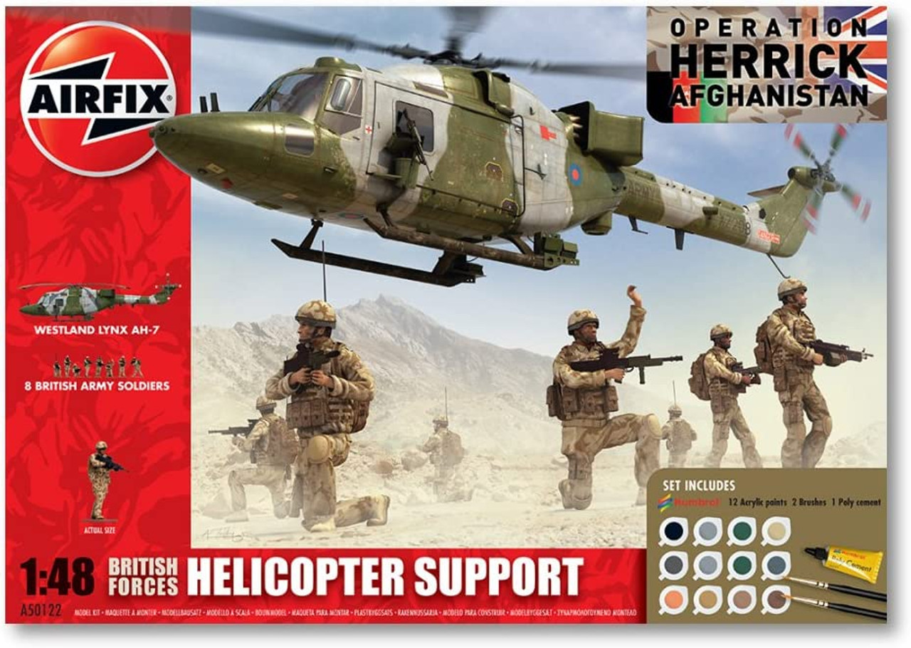 Airfix A50122 British Forces - Helicopter Support Gift Set 1:48 Scale Model Kit