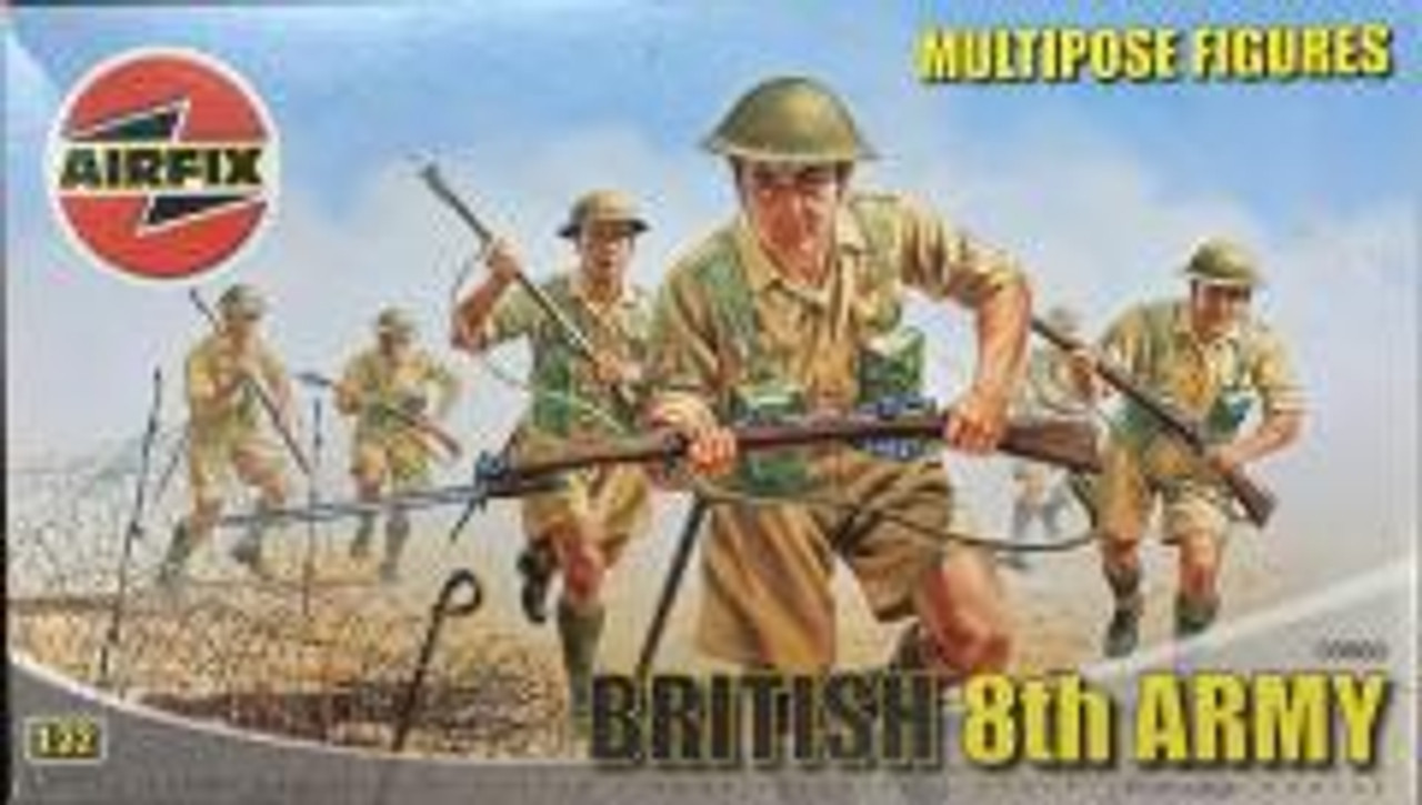 Airfix A03580 British 8th Army Multipose Figures 1:32 Scale Model Kit