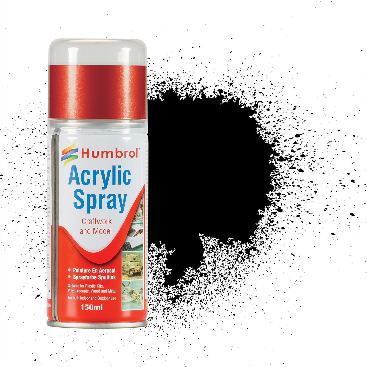 Humbrol Acrylic Spray Paint 21 Black Gloss 150ml