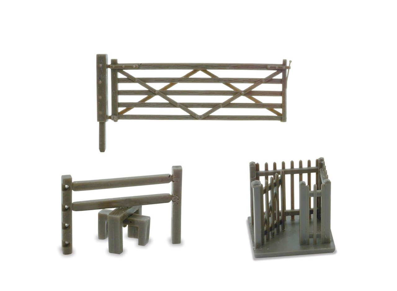 Peco NB-46 Lineside Kits 3 Field Gates, 3 Stiles a