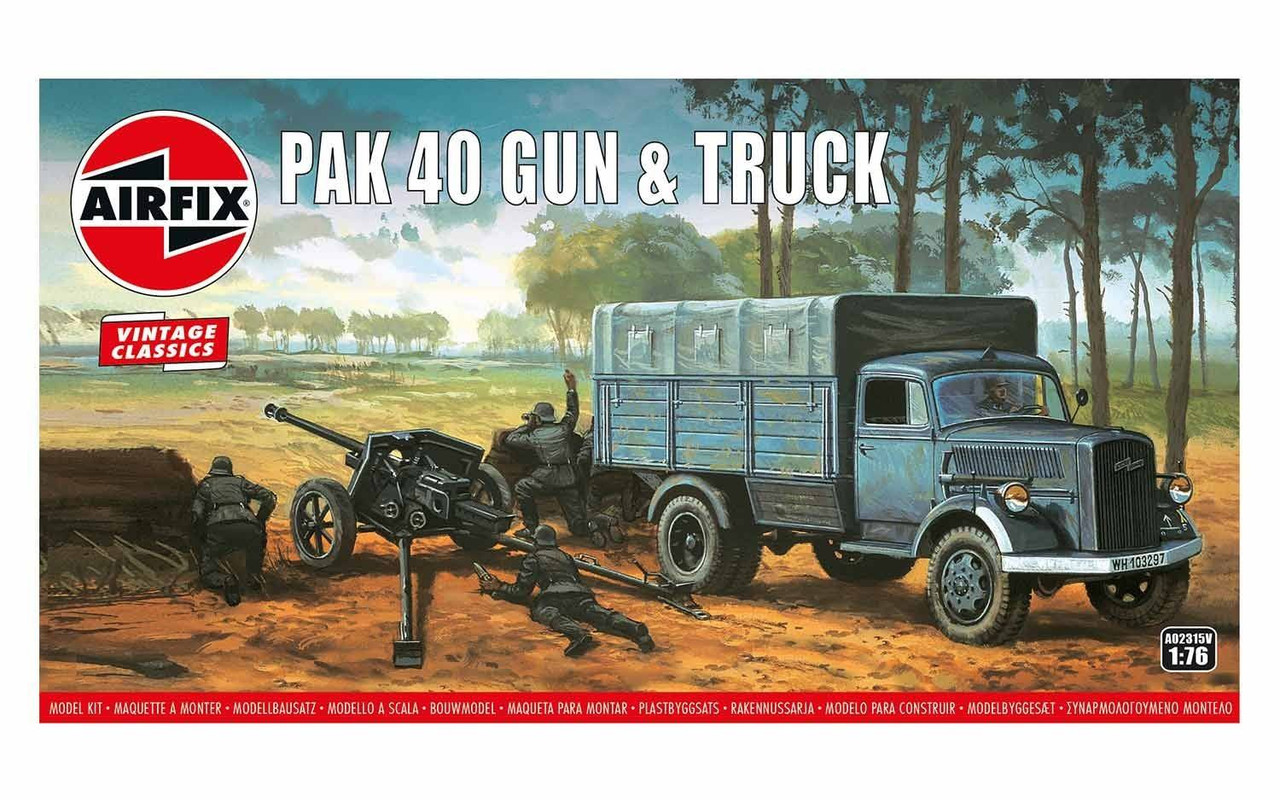 Airfix A02315V Airfix Vintage Classics - PAK 40 Gun & Truck 1:76 Scale