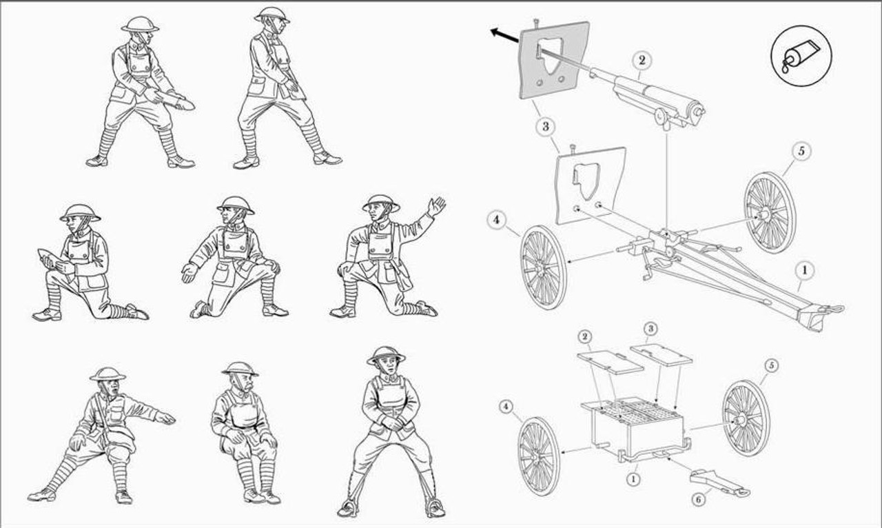 HaT 8158 WWI US Artillery (75mm) 1:72 Scale Figure