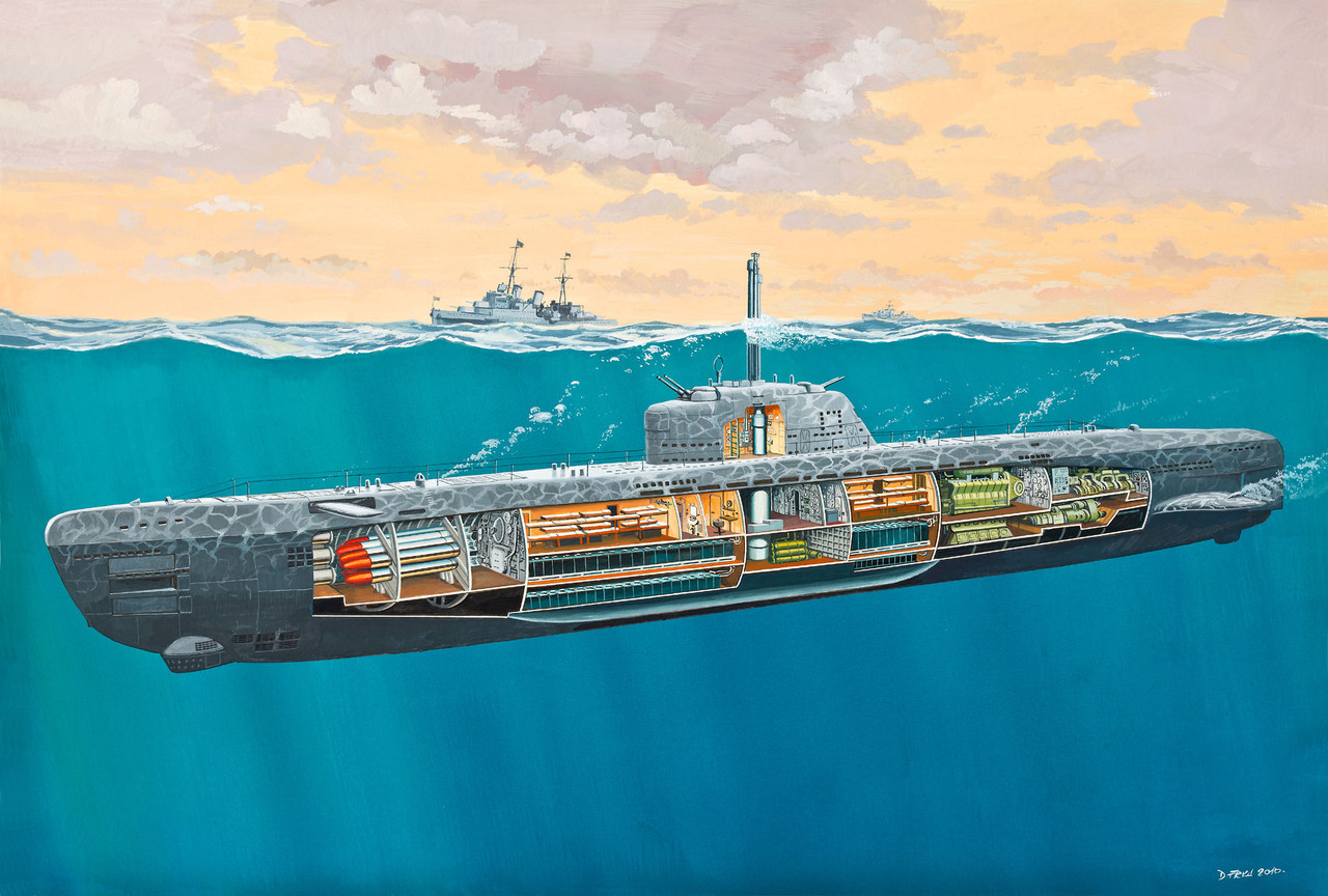 Revell 05078 1:144 German Submarine Type XXI with interior