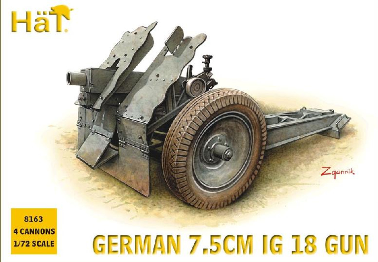 HaT 8163 WW2 German 75mm IG18 inf gun 1:72 Scale F