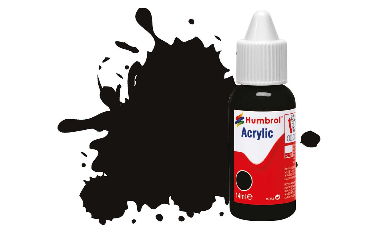 Humbrol DB0085 acrylic dropper bottles black - satin