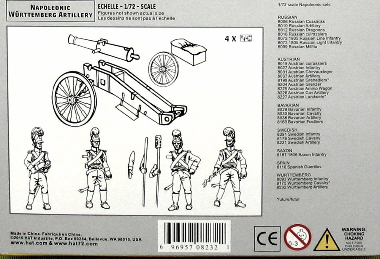 HaT 8232 Napoleonic Wurttemberg Artillery 1:72 Sca