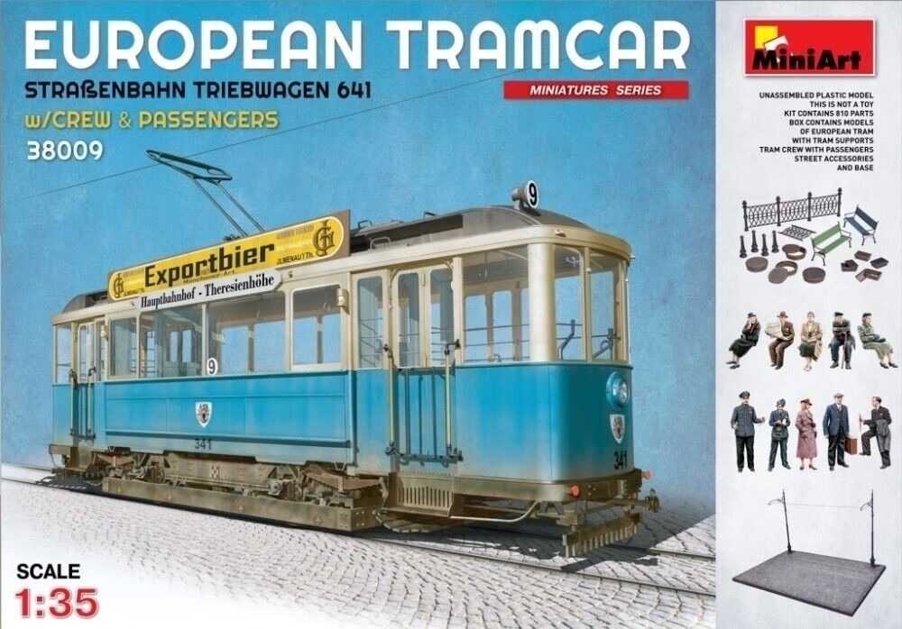 Miniart 38009 1:35 European Tramcar Strassenbahn Triebwagen 641 w