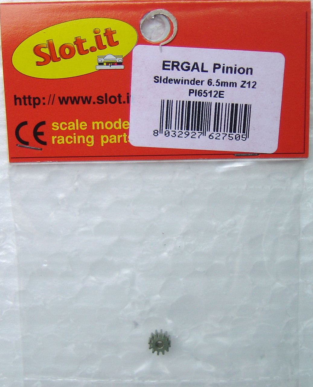 Slot.it ERGAL Pinion Sidewinder 6.5mm Z12 Pl6512E
