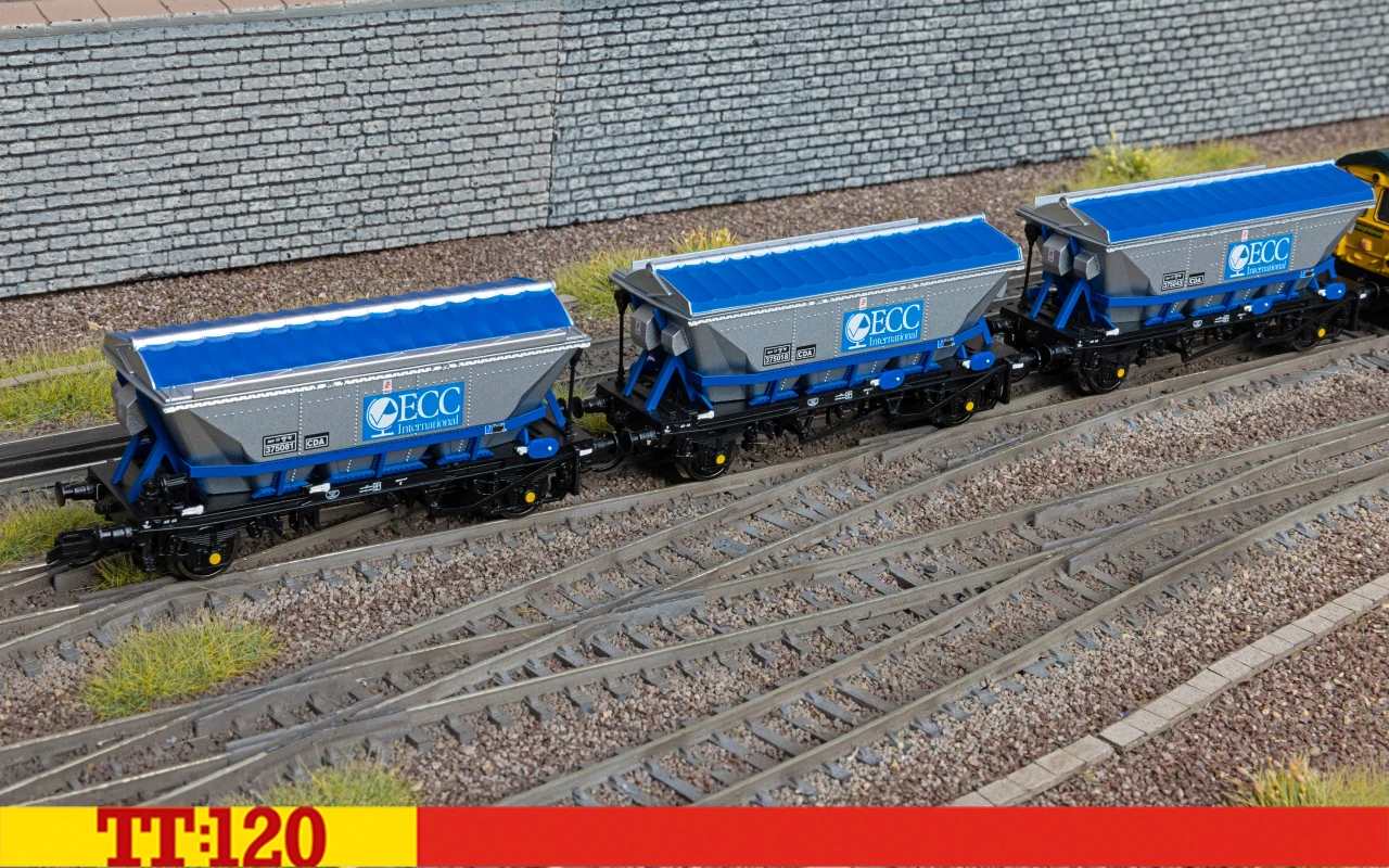 Hornby TT6049 1:120 CDA Hopper, ECC, no. 375081, 375043, 375018, triple pack