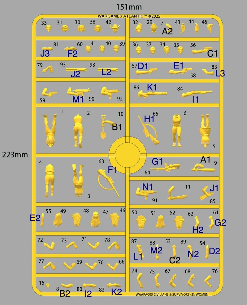 Wargames Atlantic WAAPA005 Civilians & Survivors (2) Woman