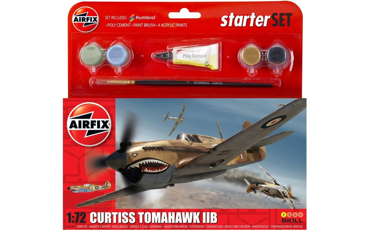 Airfix A55101 Curtiss Tomahawk IIB Starter Set 1:72 Scale Model Kit
