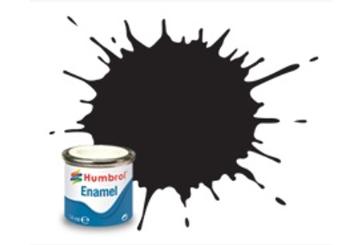 Humbrol Enamel Paint 33 Black Matt 14ml
