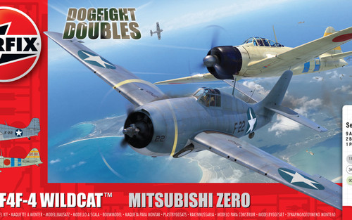 Airfix A50184 1:72 Grumman F-4F Wildcat and Mitsubishi Zero Dogfight Double