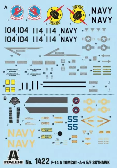 Italeri No.1422 Top Gun (U.S. Navy fighter weapon school) F-14A vs. A-4F