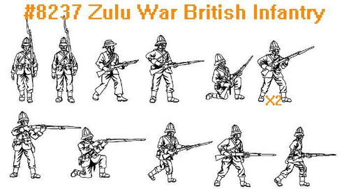 HaT 8237 Zulu War British Infantry 1:72 Scale Figu