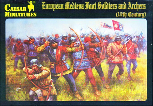Caesar Miniatures History088 1:72 European Medieval Foot Soldiers and Archers (15th century)