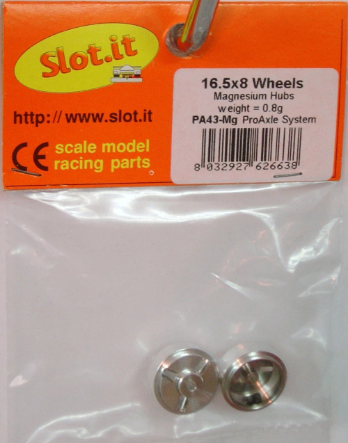 Slot.it 16.5x8 wheels magnesium hubs weight = 0.8g PA43-Mg ProAxle System