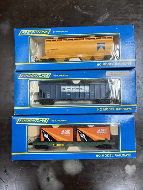 Powerline HO scale Freightline Allied Pickfords + BHP Steel Hopper  + Westrail Hopper