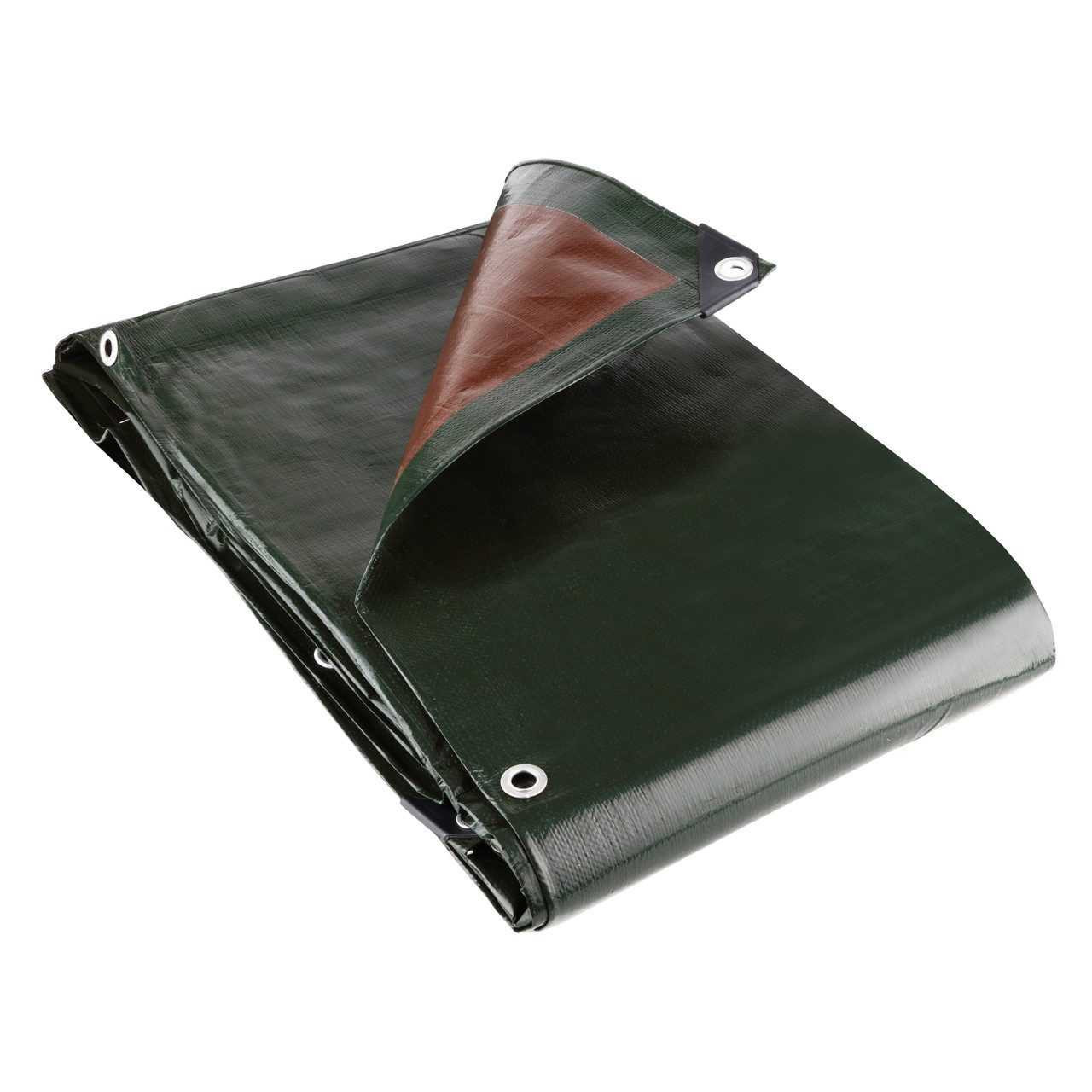 250gsm Heavy Weight Green/Brown Tarpaulin | Heavyweight