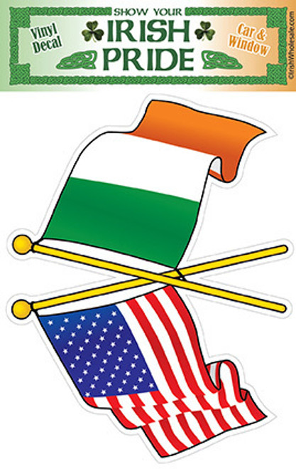 Irish Flag & USA Flag Car Decal Irish Flag & USA Flag Car Decal