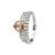 TD248 Trin Princess CZ Rose Gld Ring