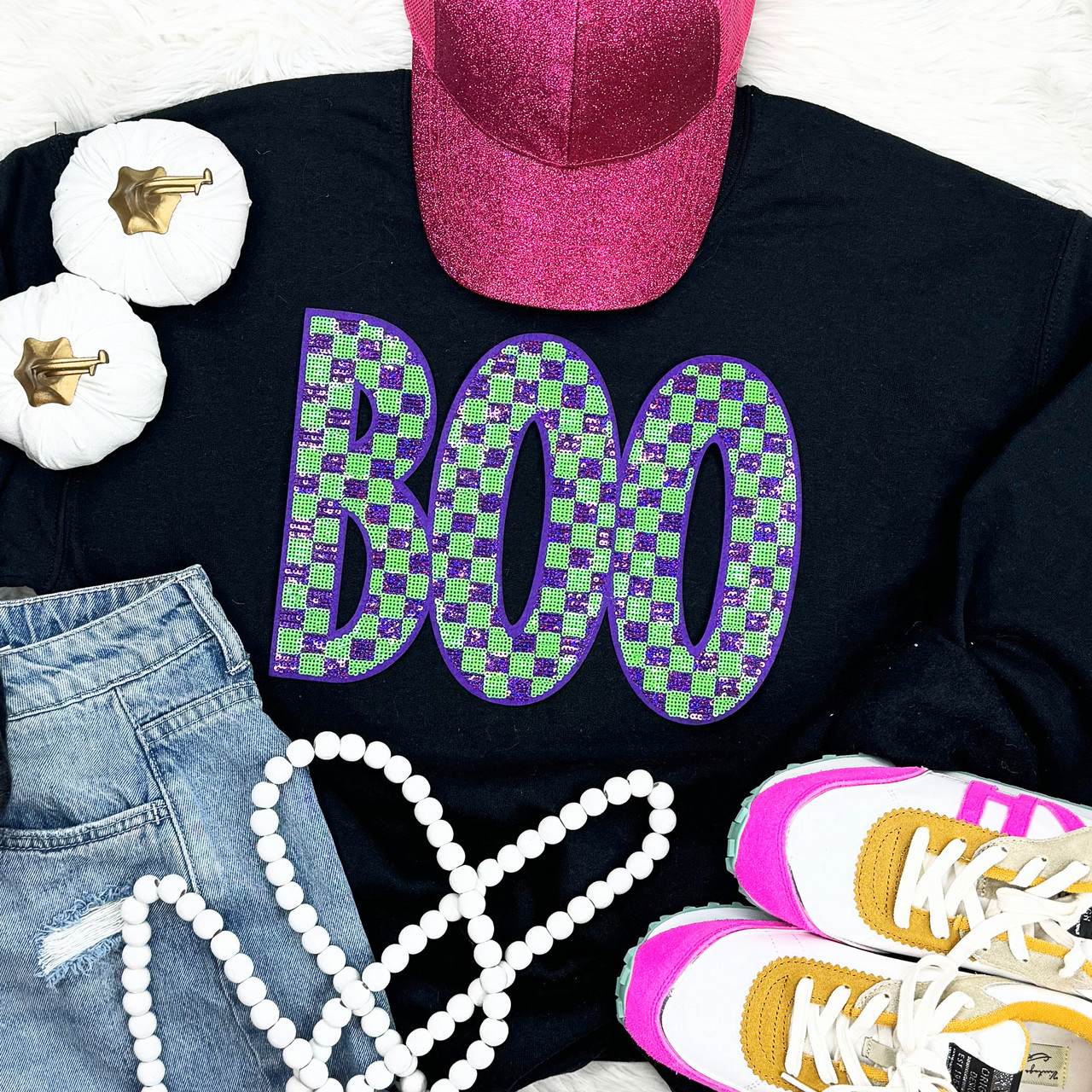 Boo Patch Halloween Sweatshirt