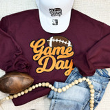 Orange Game Day Chenille Patch Crewneck Sweatshirt