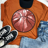 Sequin Basketball Chenille Patch Everyday Tee