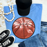Sequin Basketball Chenille Patch Crewneck Sweatshirt