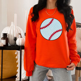 Sequin Baseball Chenille Patch Crewneck Sweatshirt