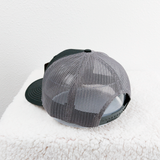 Black and Grey Richardson 112 Trucker Hat With American Flag Leather Patch