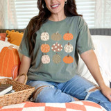Whimsical Patterned Pumpkins Tee