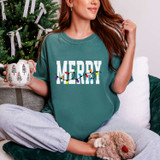 White Merry With Lights Tee