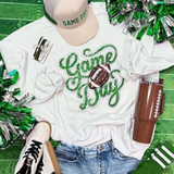 Game Day Sequin Patch With Football Sweatshirt