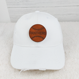 Denim Hat With Personalized Baseball Softball Leather Patch