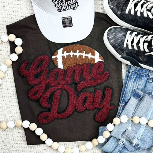 Maroon Game Day Chenille Patch Everyday Tee