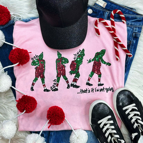 Green Guy Faux Sequins Light Pink Everyday Tee