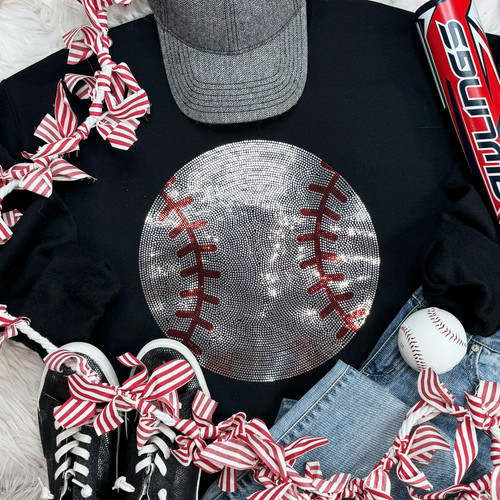 Spangled Baseball Transfer Crewneck Sweatshirt