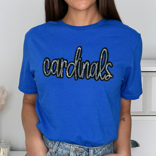 Cardinals Sequin Patch Royal Everyday Tee