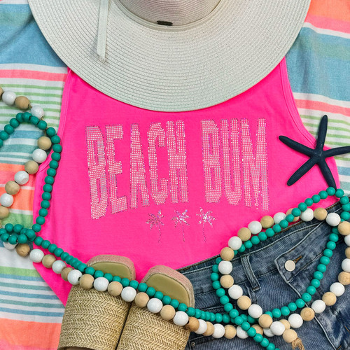 Beach Bum Spangled Transfer Pigment Dyed Tank